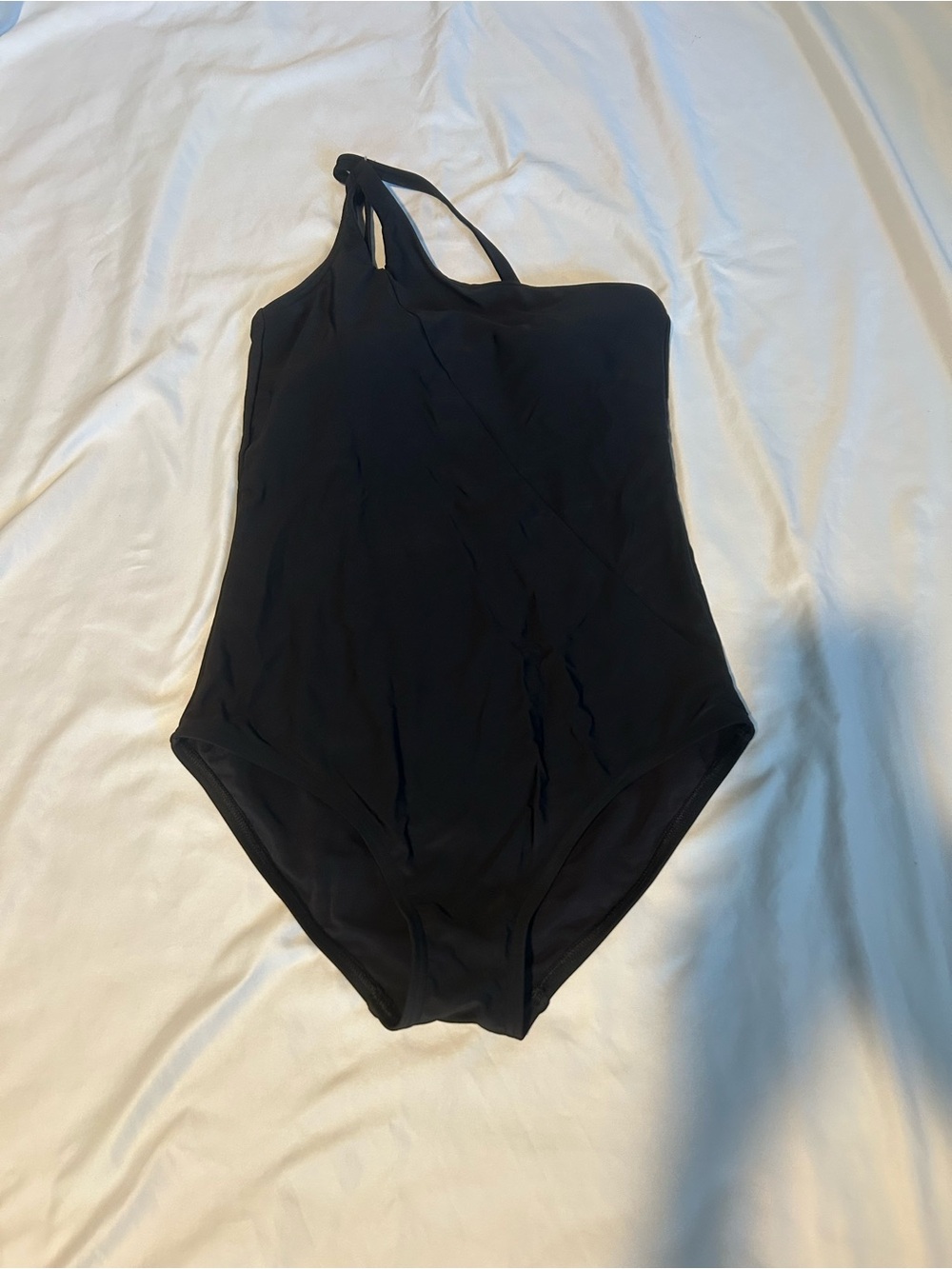 Lands' End Black One-Shoulder Swimsuit